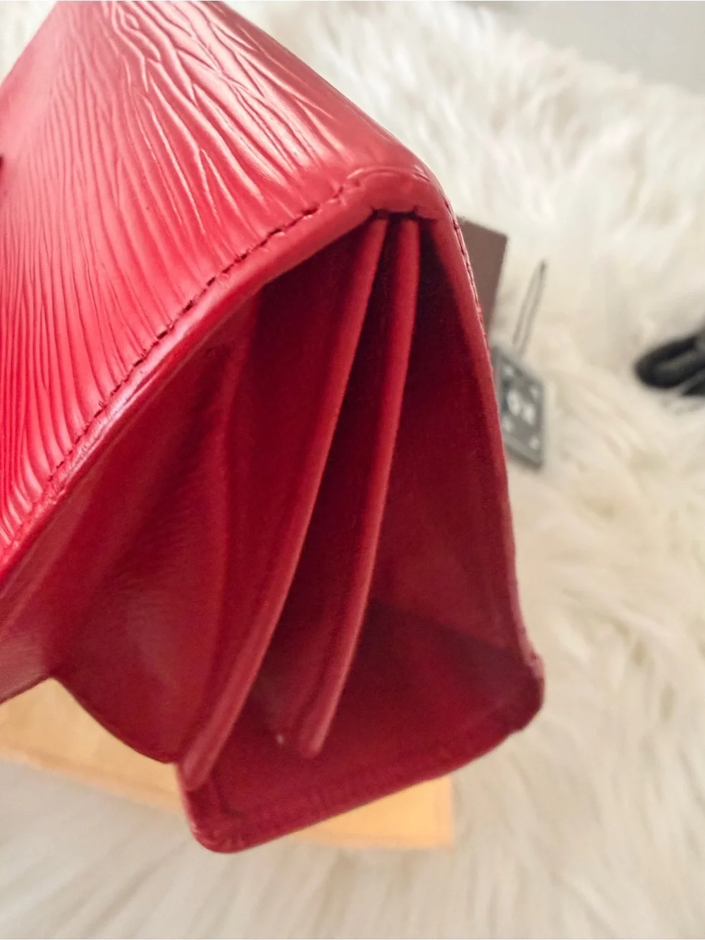 Authentic Louis Vuitton Red Textured Women’s Long Wallet